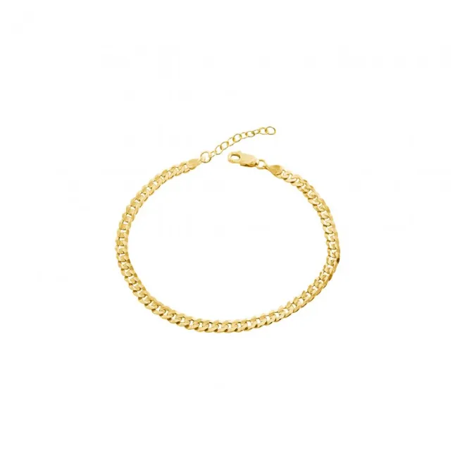 10ky Gold Curb Chain Adjustable Bracelet
