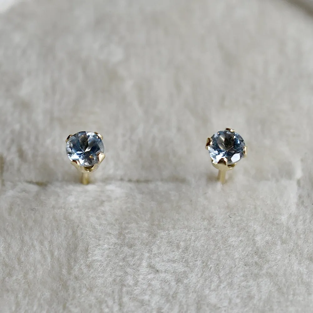14k Claw-Set Aquamarine Studs