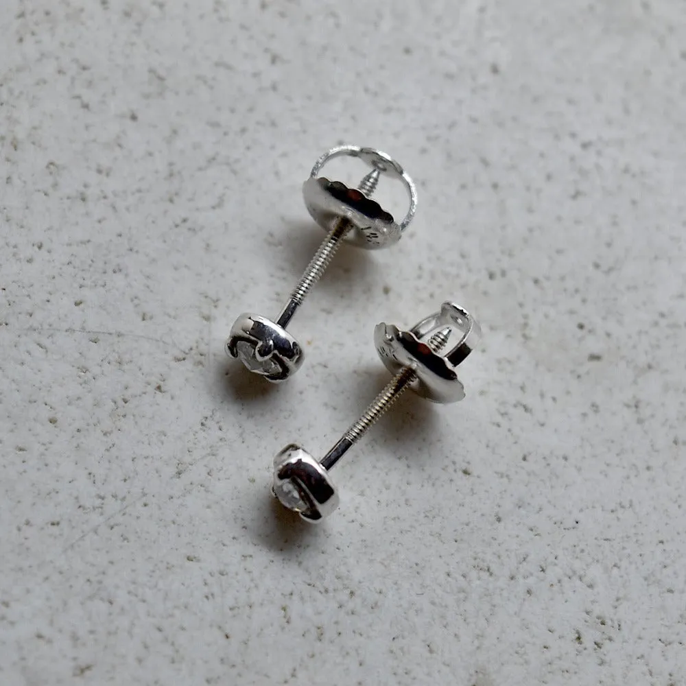 14k Claw-Set Rose Cut Diamond Studs