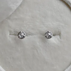 14k Claw-Set Rose Cut Diamond Studs