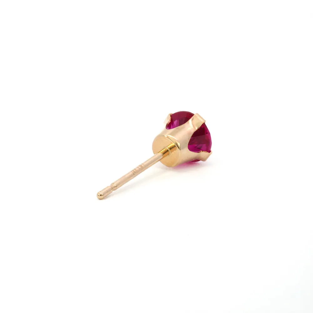 14k Claw-Set Ruby Studs