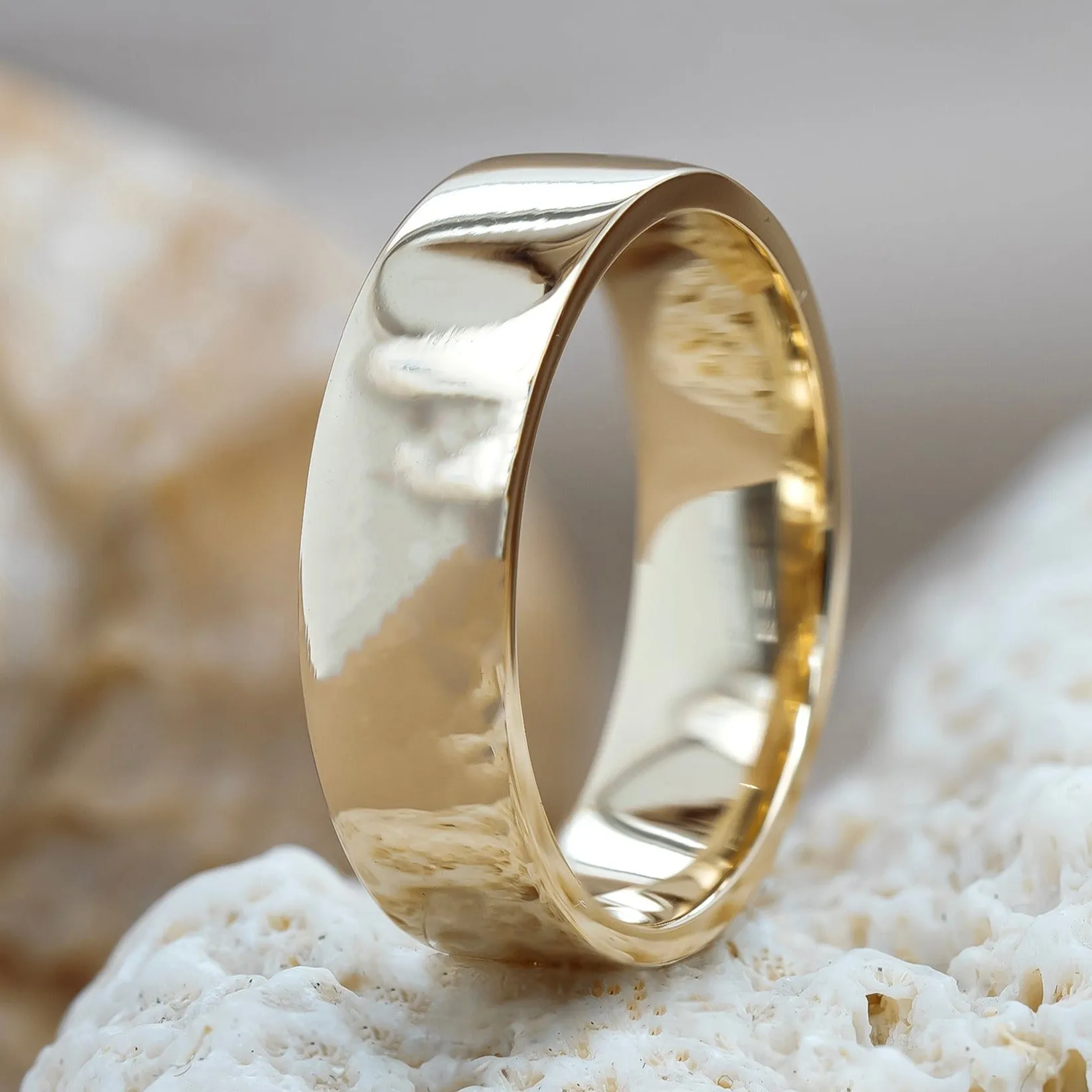 14k Gold Flat Wedding Band