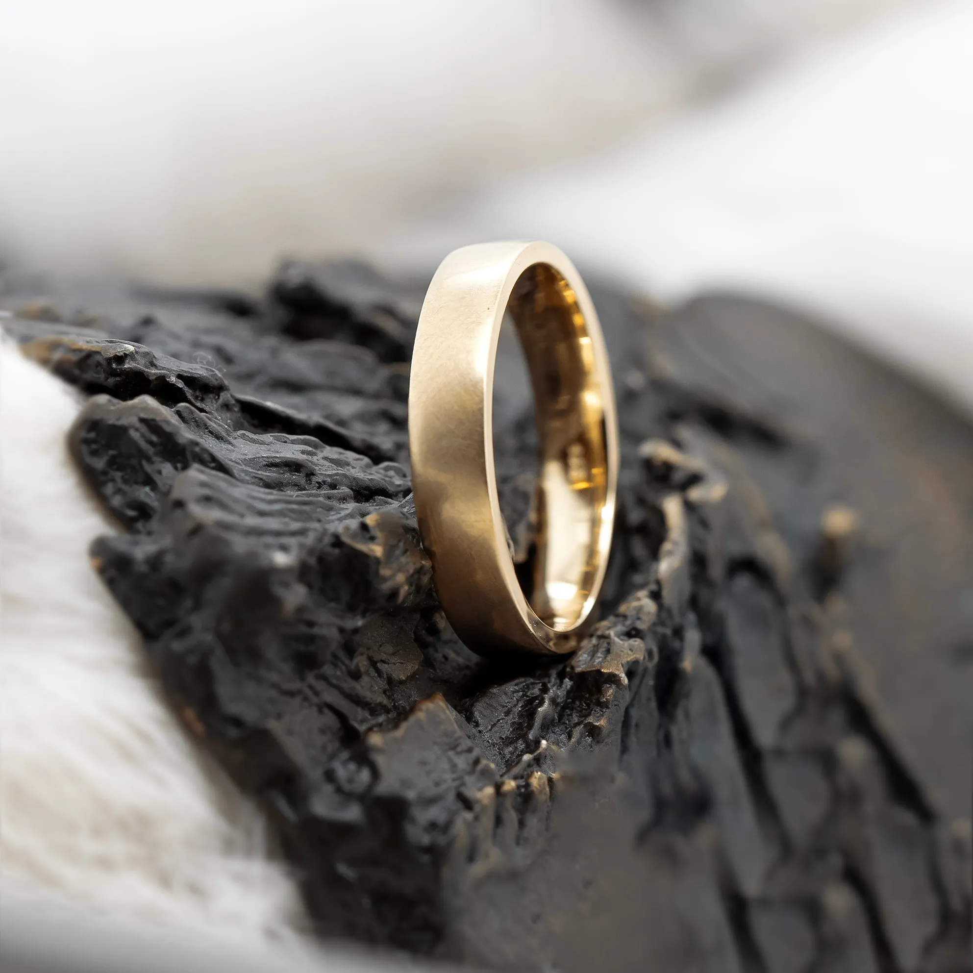 14k Gold Flat Wedding Band