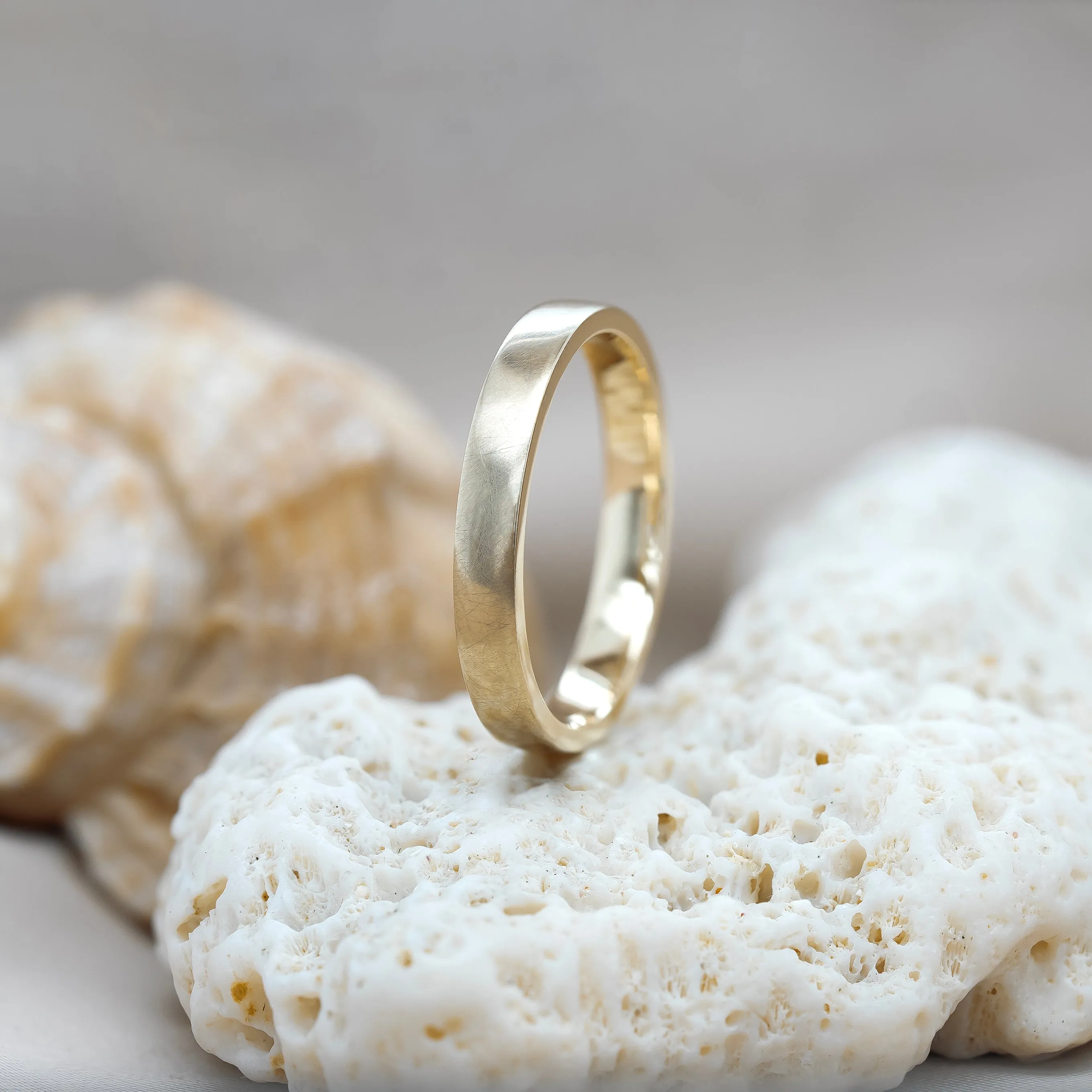 14k Gold Flat Wedding Band