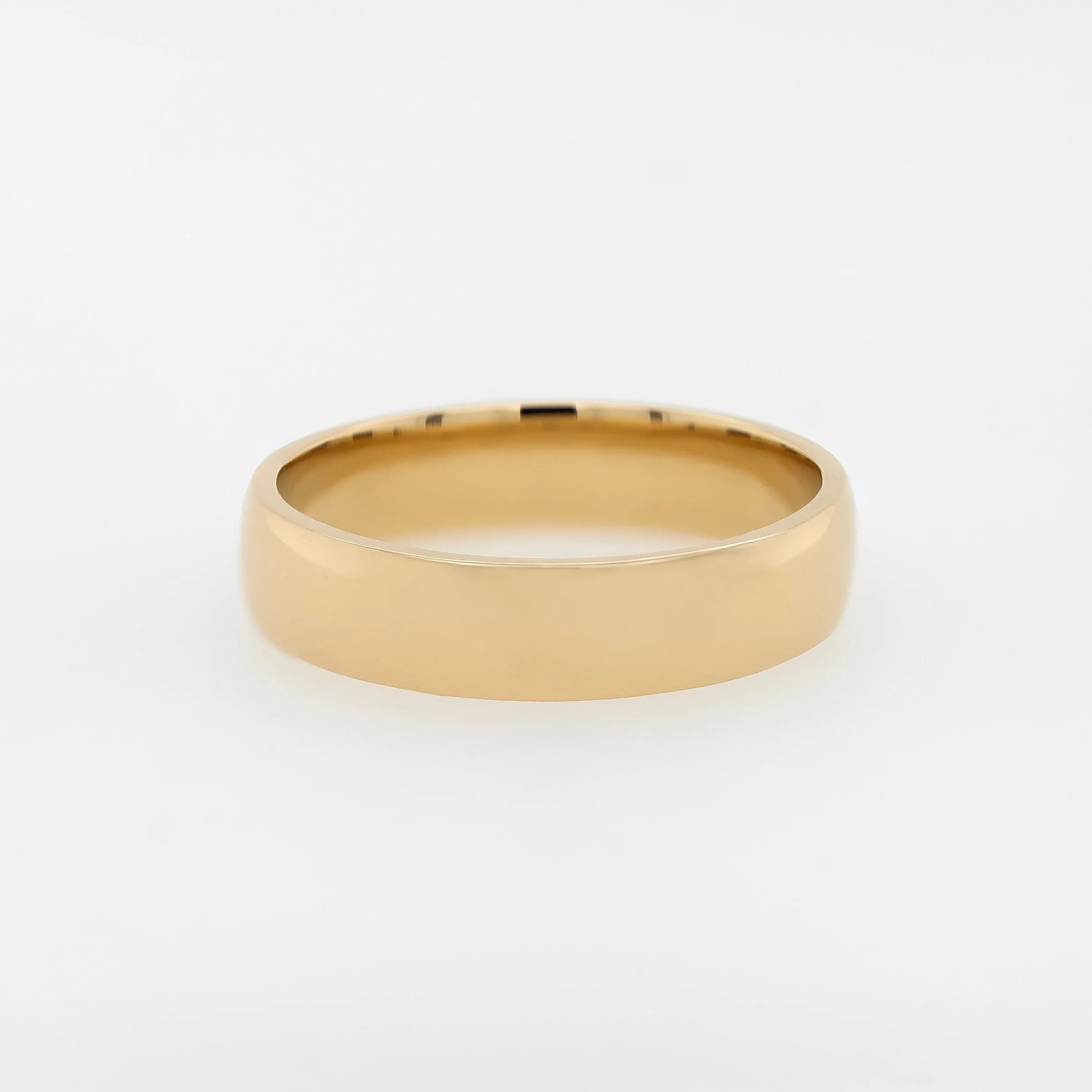14k Half Round Wedding Band