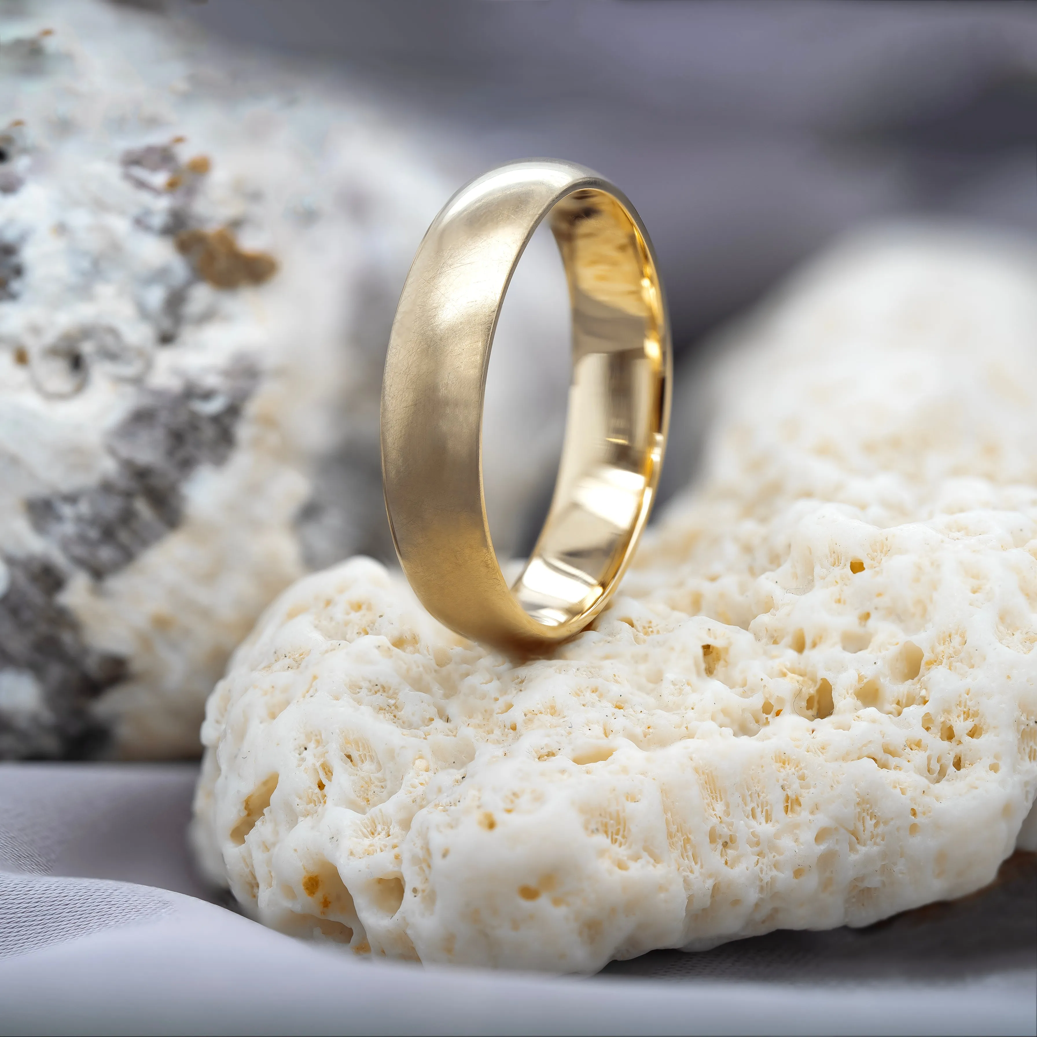 14k Wedding Band- Rounded