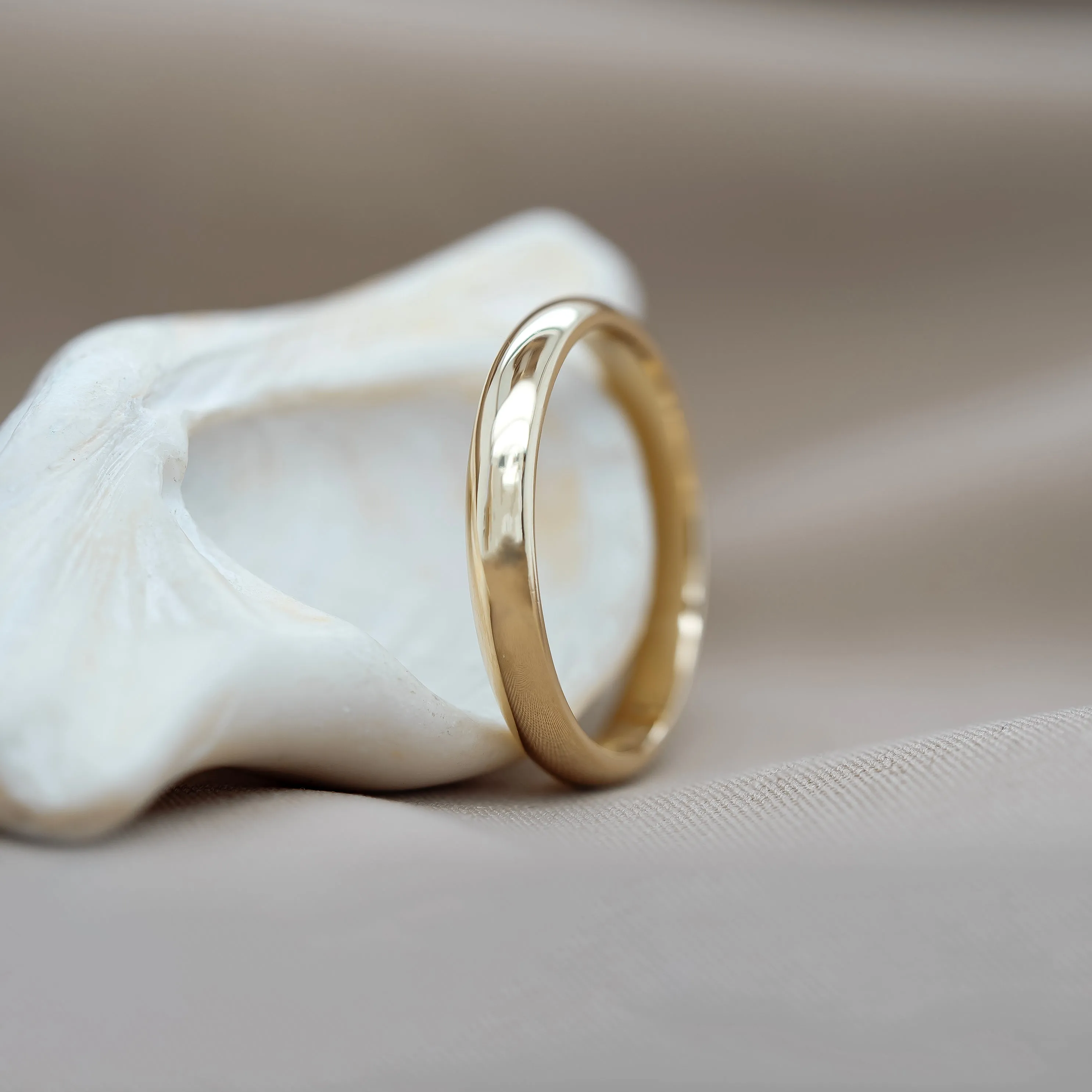 14k Wedding Band- Rounded