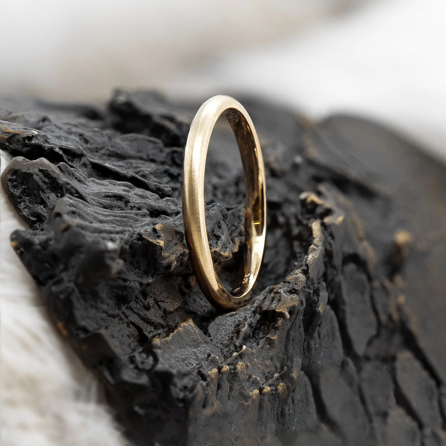 14k Wedding Band- Rounded