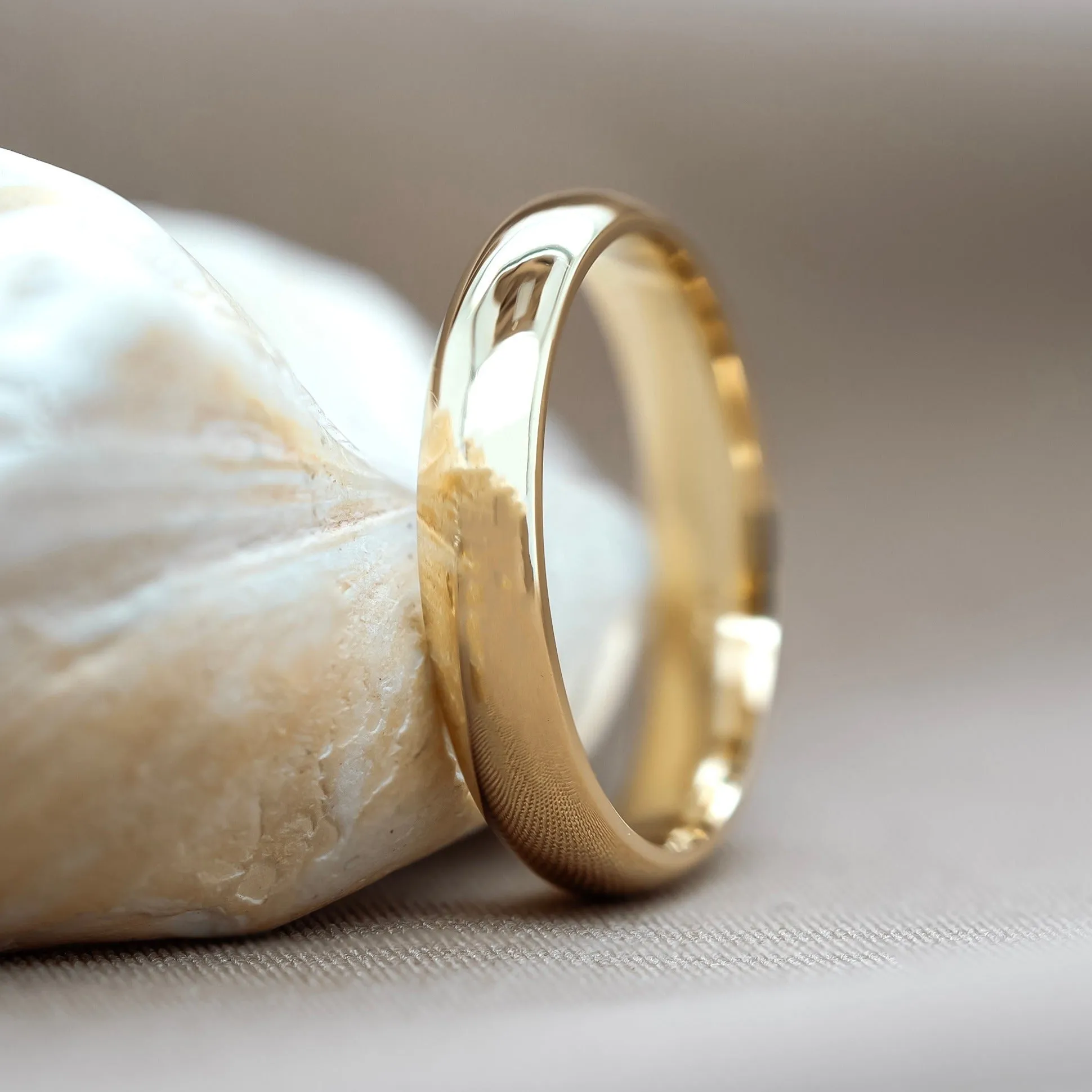 14k Wedding Band- Rounded