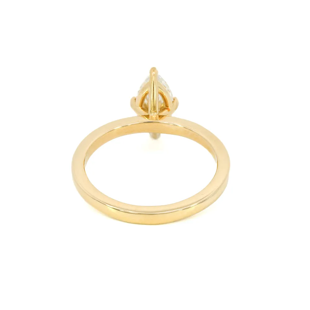 14k Yellow Gold 1 Carat Marquise Cut Moissanite Ring