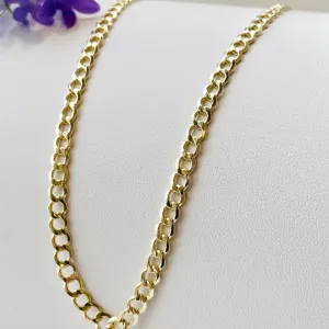 14K Yellow Gold 4.4mm Hollow Curb Chain
