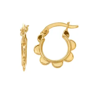 14K Yellow Gold Hinged Hoop Earrings