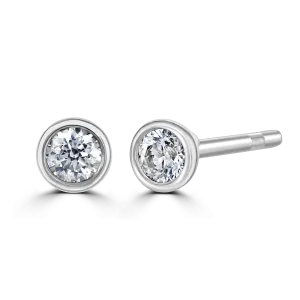 18ct White Gold 0.15ct Diamond Solitaire Stud Earrings