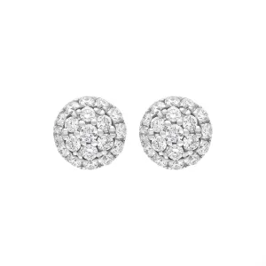 18ct White Gold 0.20ct Diamond Round Cluster Stud Earrings