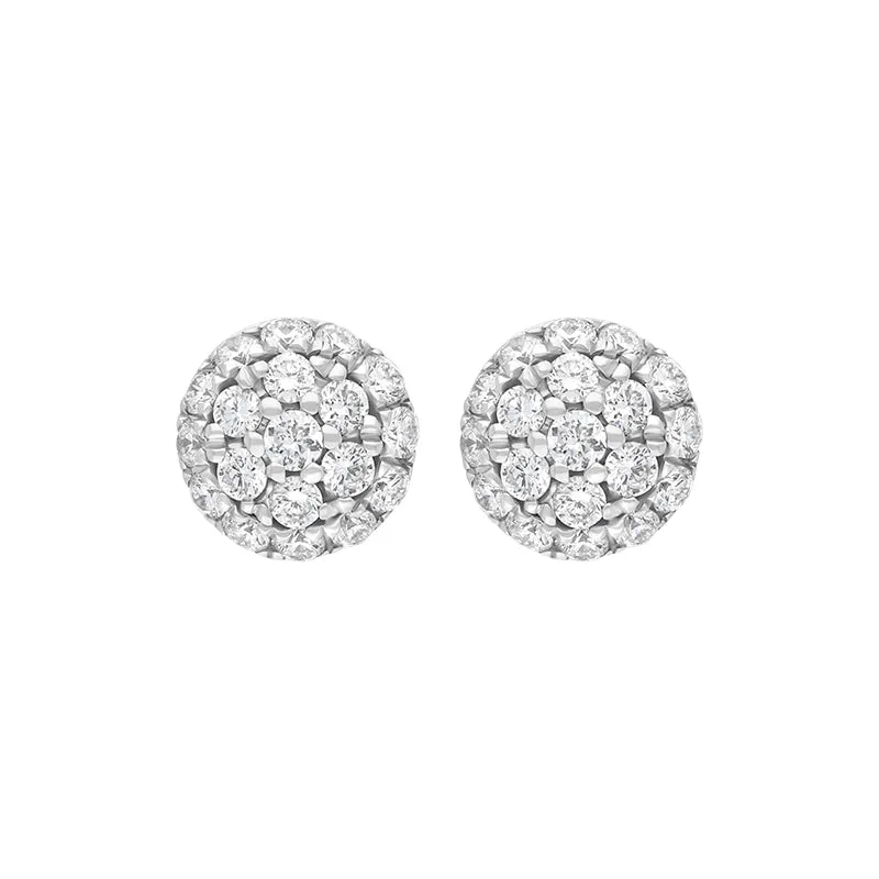 18ct White Gold 0.20ct Diamond Round Cluster Stud Earrings