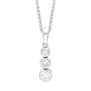 18ct White Gold 0.21ct Diamond Graduating Trilogy Necklace
