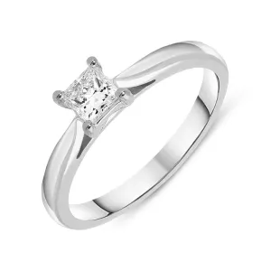 18ct White Gold 0.30ct Diamond Princess Cut Solitaire Ring