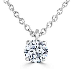 18ct White Gold 0.30ct Diamond Solitaire Necklace