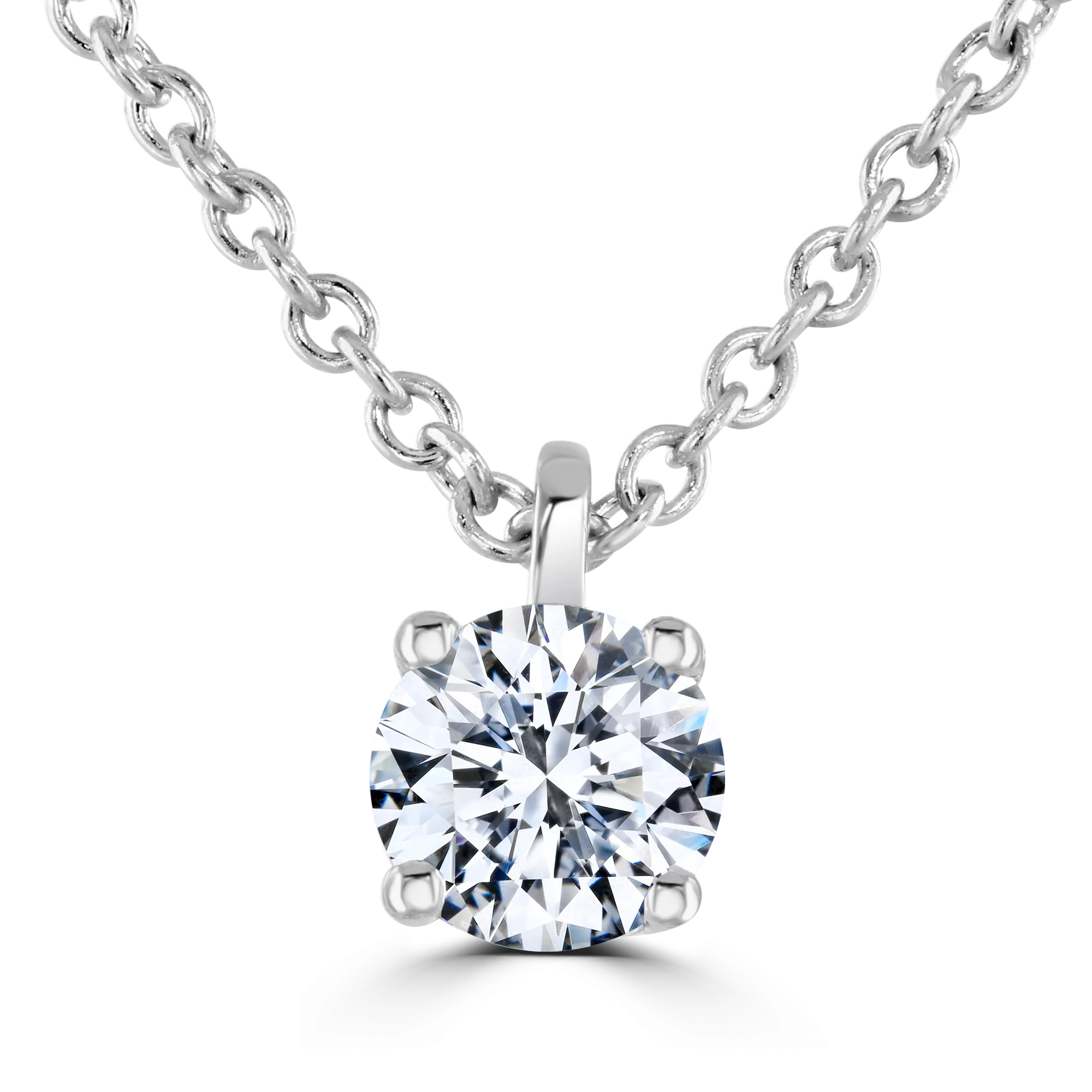 18ct White Gold 0.30ct Diamond Solitaire Necklace