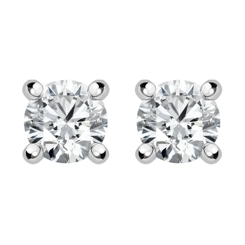18ct White Gold 0.33ct Diamond Solitaire Stud Earrings