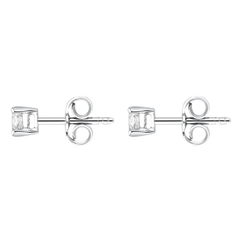 18ct White Gold 0.33ct Diamond Solitaire Stud Earrings
