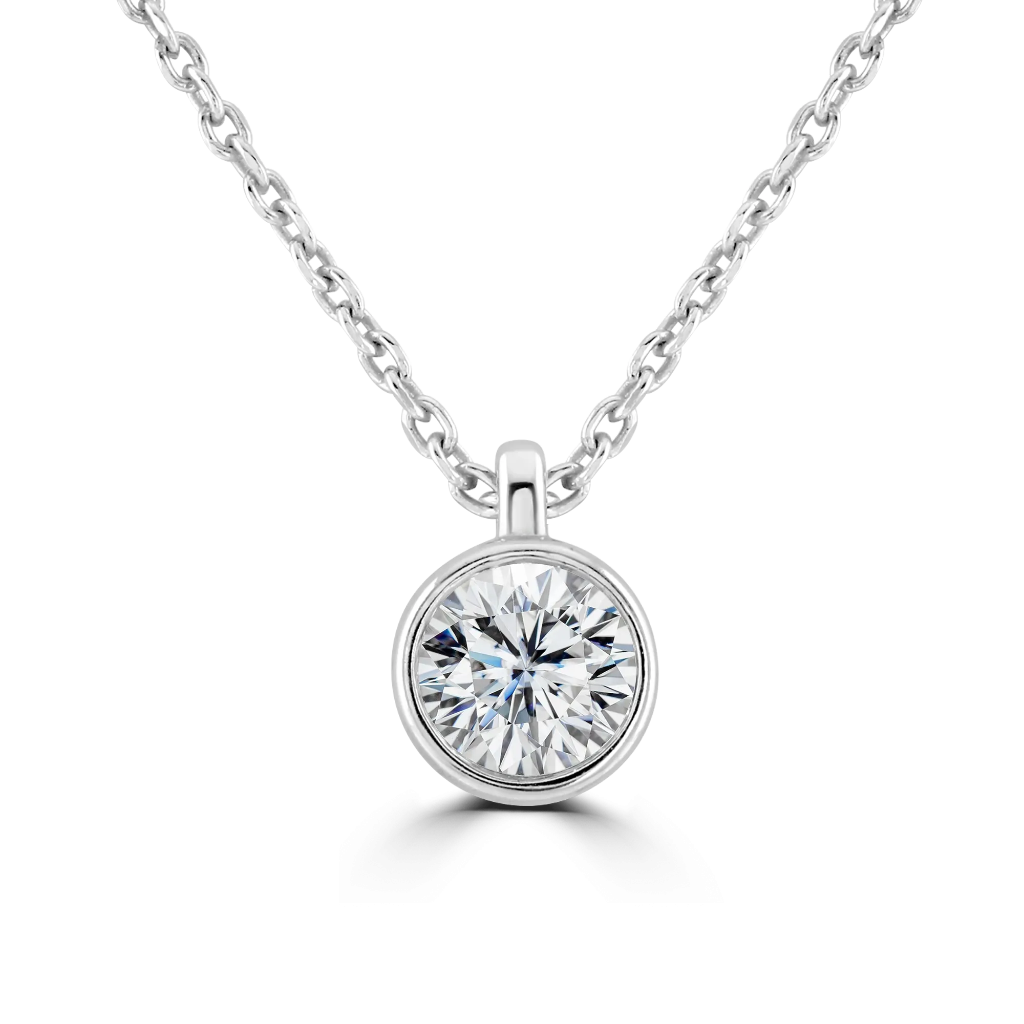 18ct White Gold 0.40ct Diamond Solitaire Necklace