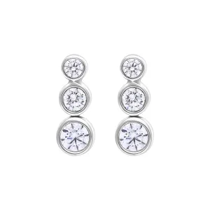 18ct White Gold 0.42ct Diamond Graduated Trilogy Earrings