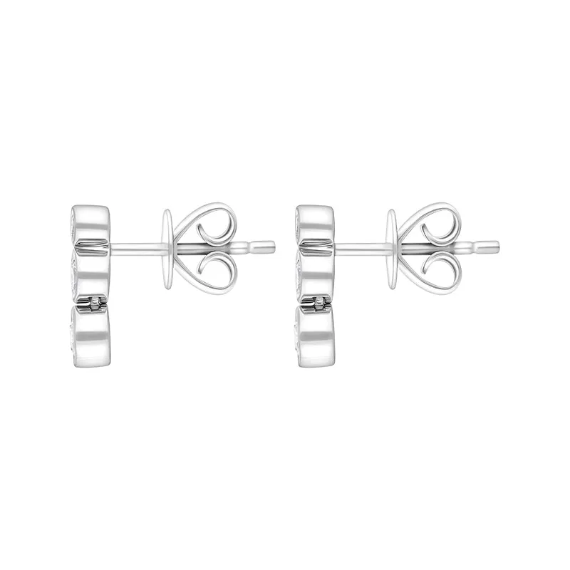 18ct White Gold 0.42ct Diamond Graduated Trilogy Earrings