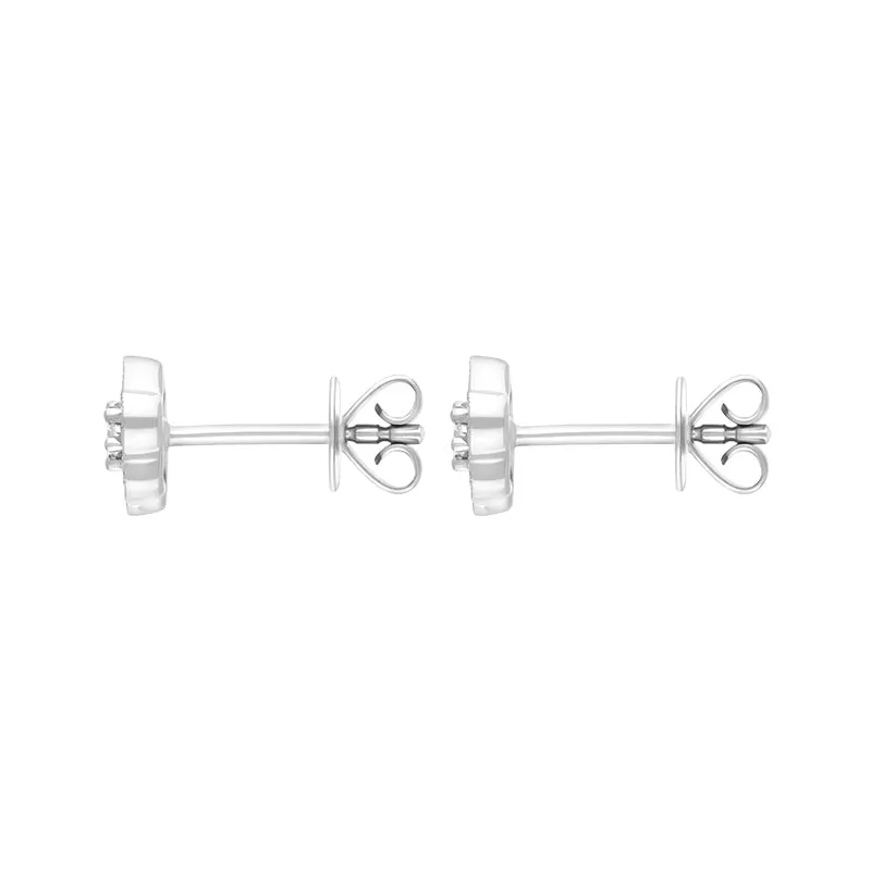 18ct White Gold 0.47ct Diamond Flower Cluster Stud Earrings