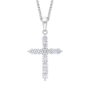 18ct White Gold 0.50ct Diamond Cross Necklace