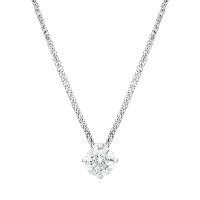 18ct White Gold 0.50ct Diamond Round Brilliant Cut Solitaire Slider Pendant