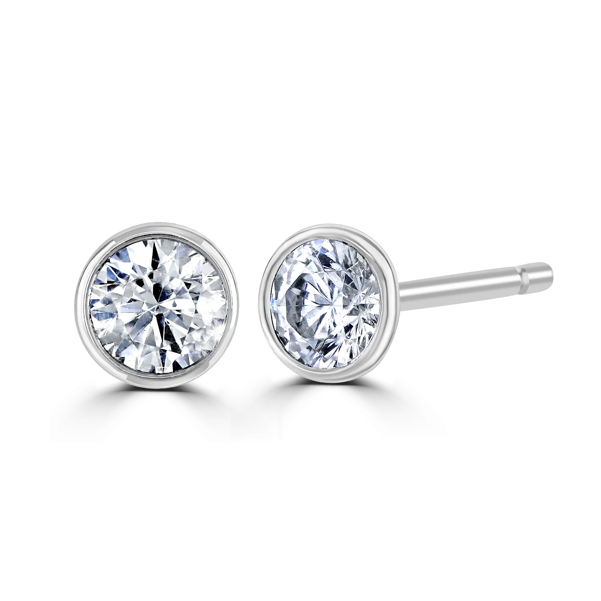 18ct White Gold 0.50ct Diamond Solitaire Stud Earrings