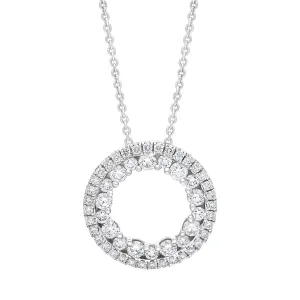 18ct White Gold 0.56ct Diamond Open Circle Necklace