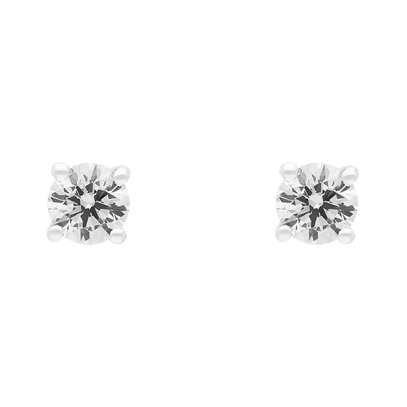 18ct White Gold 0.61ct Diamond Solitaire Brilliant Cut Stud Earrings