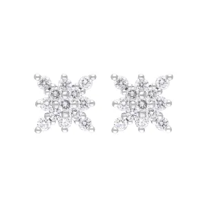 18ct White Gold 0.68ct Diamond Star Cluster Earrings