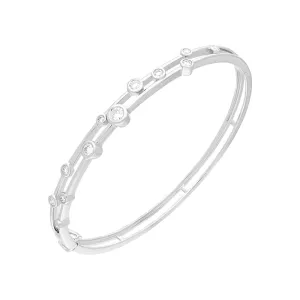 18ct White Gold 0.78ct Diamond Bubble Bangle