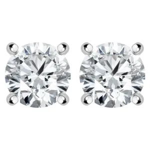 18ct White Gold 0.80ct Diamond Solitaire Brilliant Cut Stud Earrings