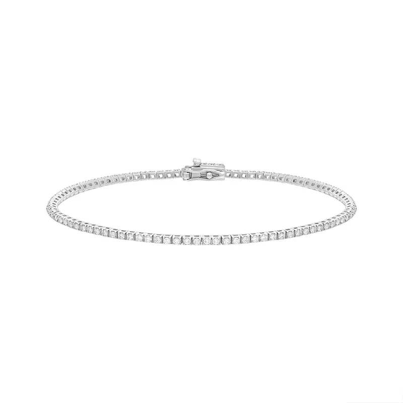 18ct White Gold 0.86ct Diamond Line Bracelet