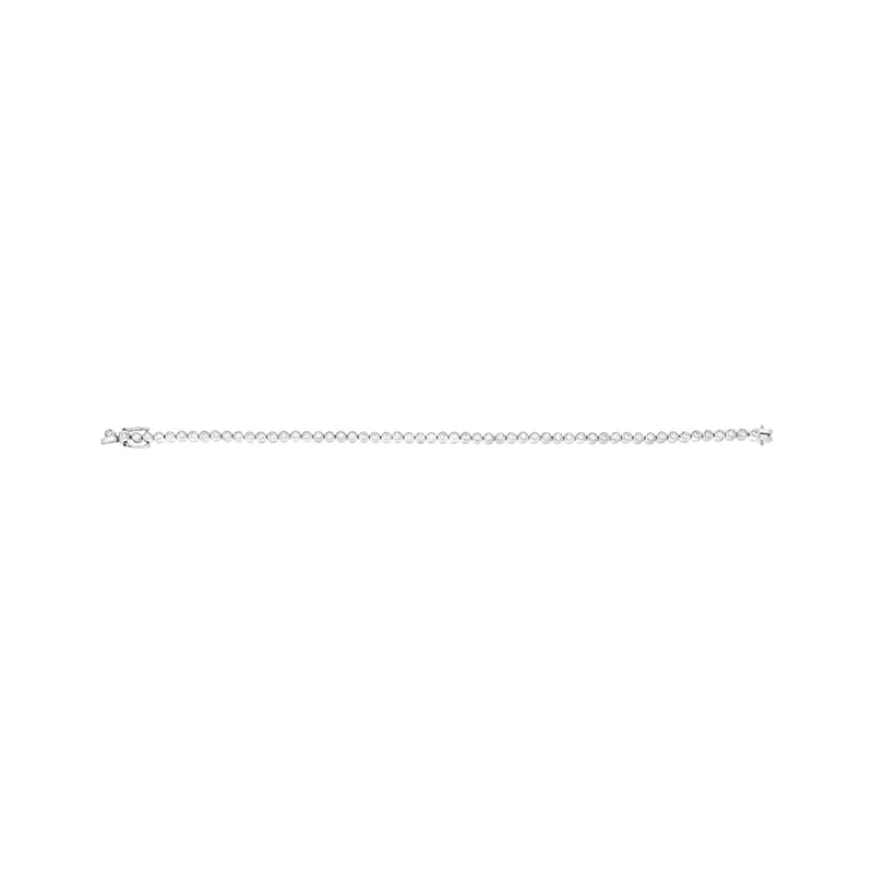 18ct White Gold 1.07ct Diamond Rubover Set Line Bracelet