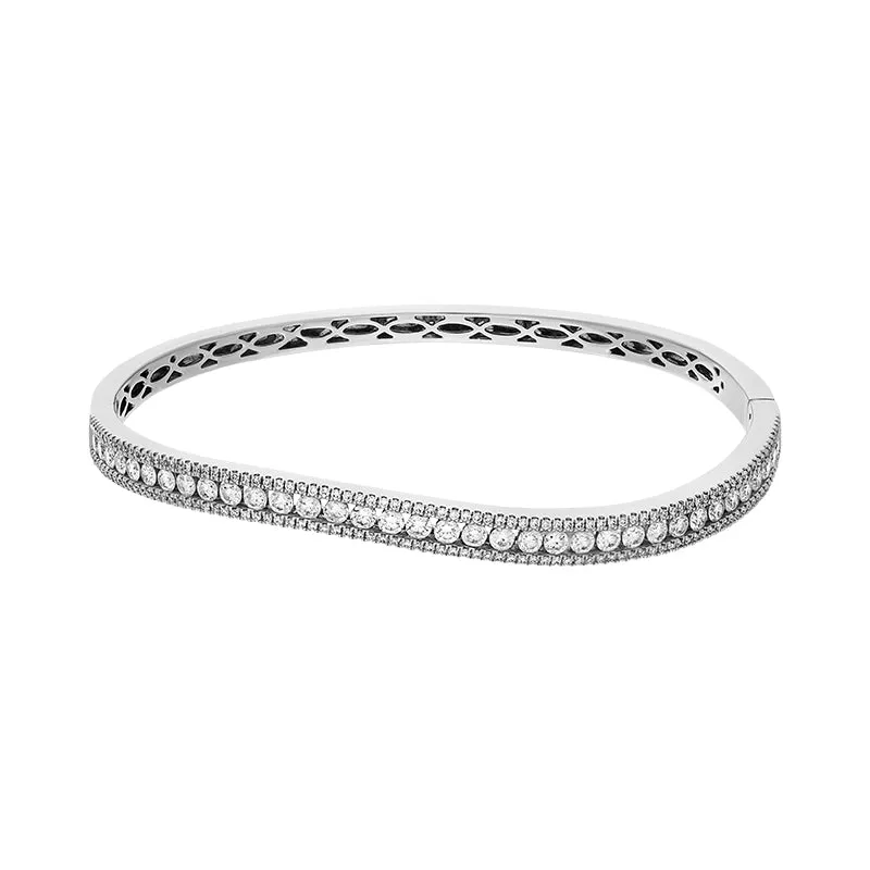 18ct White Gold 1.78ct Diamond Bangle