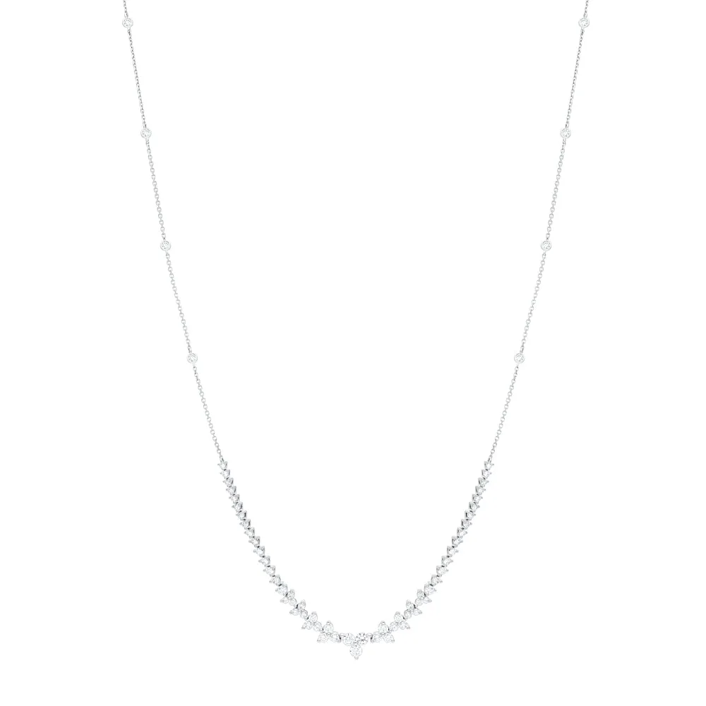 18ct White Gold 2.33ct Diamond Graduated Collar Necklace
