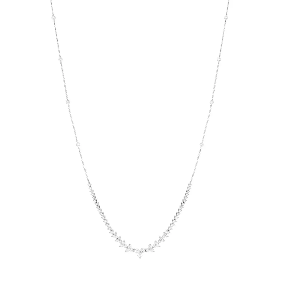 18ct White Gold 2.33ct Diamond Graduated Collar Necklace