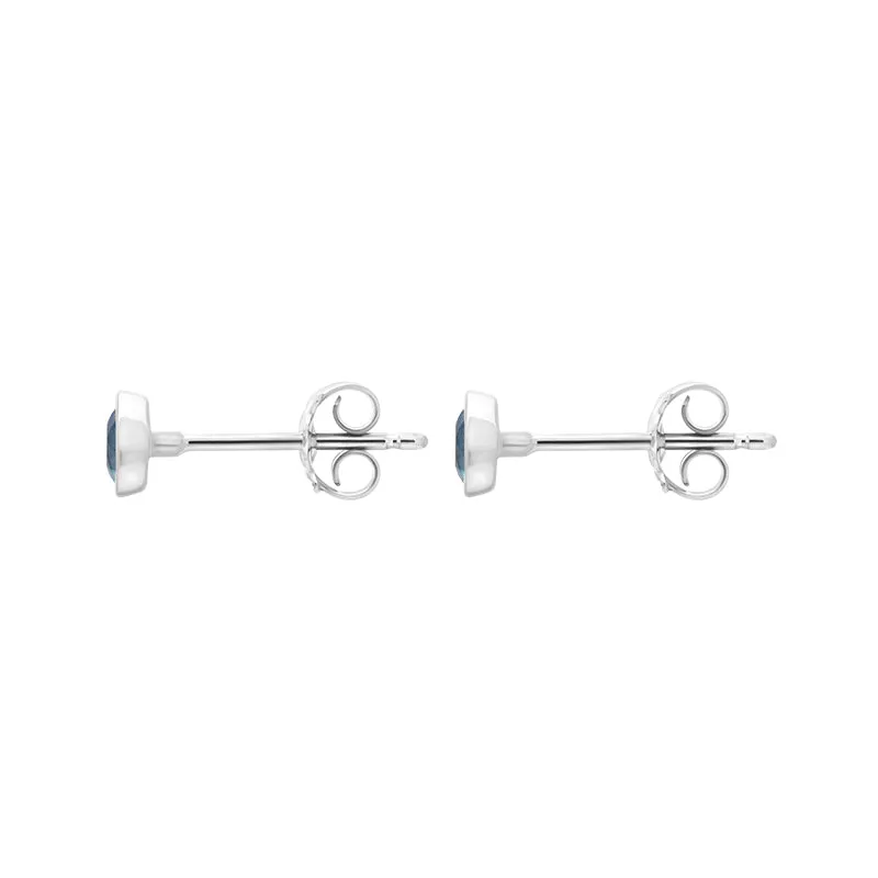18ct White Gold Aquamarine Stud Earrings