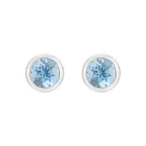 18ct White Gold Aquamarine Stud Earrings