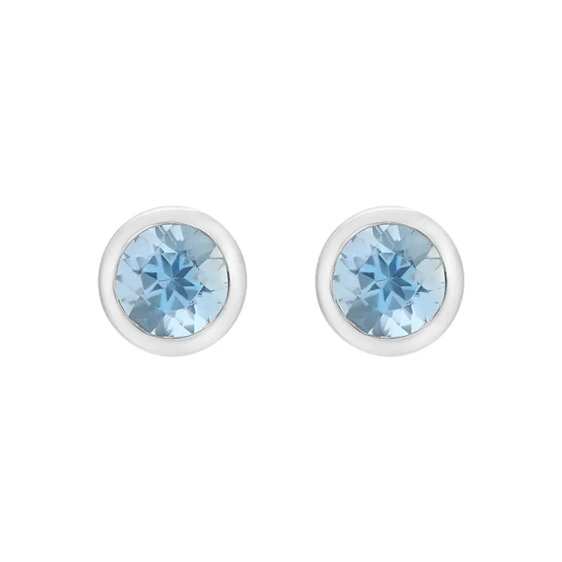 18ct White Gold Aquamarine Stud Earrings