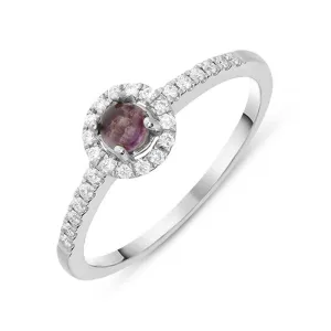 18ct White Gold Blue John Diamond Round Cluster Ring