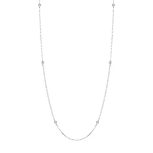 18ct White Gold Diamond Long Necklet