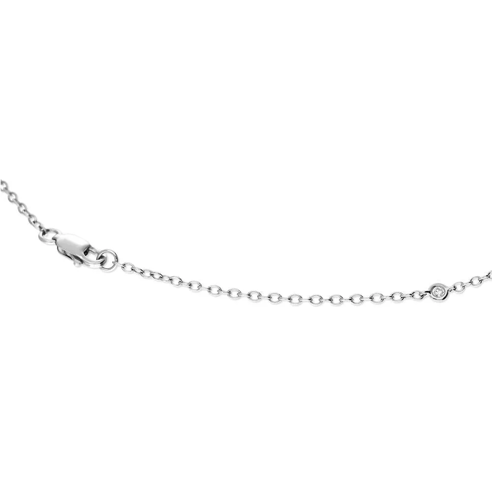 18ct White Gold Diamond Long Necklet