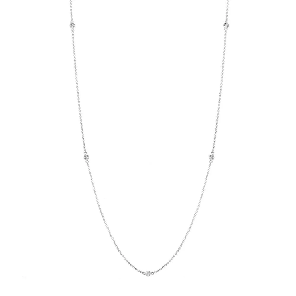 18ct White Gold Diamond Long Necklet
