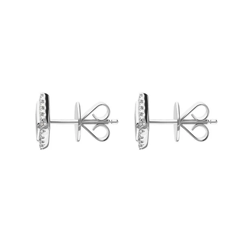 18ct White Gold Ruby Diamond Marquise Cluster Stud Earrings
